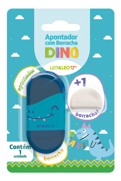 Apontador Com Deposito E Borracha Pet Leo&leo Dino 0 Apontador Com Deposito E Borracha Pet Leo&leo Dino 0