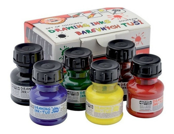 Tinta Dibujo Koh-i-noor X 6 Colores Drawing Ink 0 Tinta Dibujo Koh-i-noor X 6 Colores Drawing Ink 0