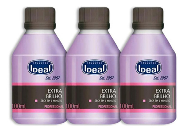 Ideal Esmalte Base Extra Brilho Megashine Top Coat 100ml 3un 0 Ideal Esmalte Base Extra Brilho Megashine Top Coat 100ml 3un 0