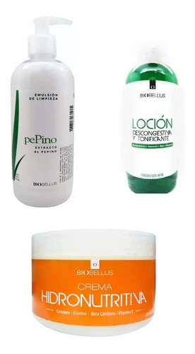 Combo Facial Pepino Descongestiva Hidronutri Biobellus 500gr 0