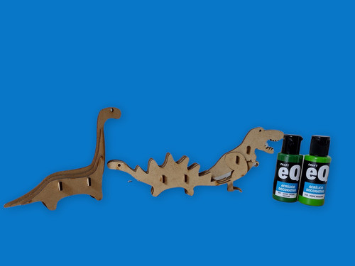 Combo Dinosaurios 3d Y Acrílicos Eq 0