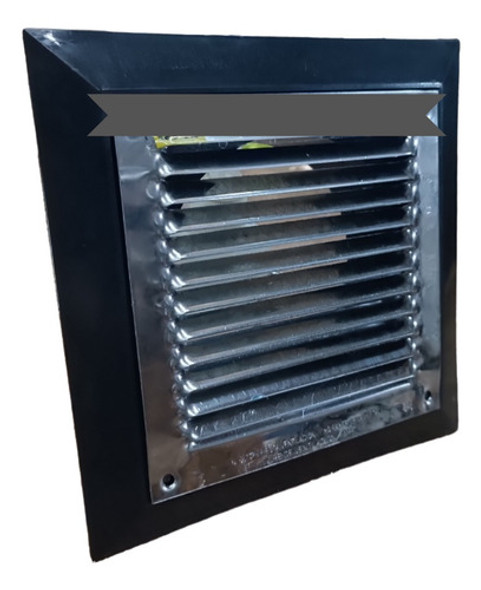 Rejilla De Ventilación 15x15 Aprobada A.inox Con Marco Negro 0