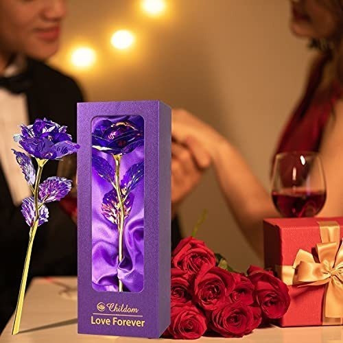 Rosa Artificial Childom Para Regalo San Valentin Violeta 1