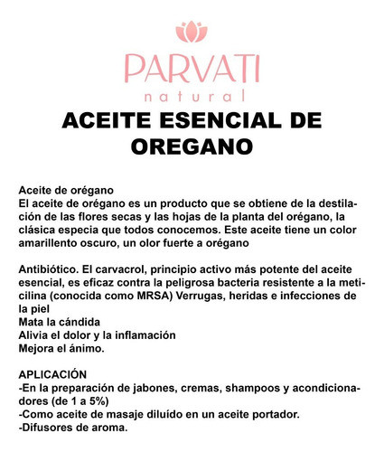 Aceite Esencial De Oregano 500ml Al 50% Materia Prima 1