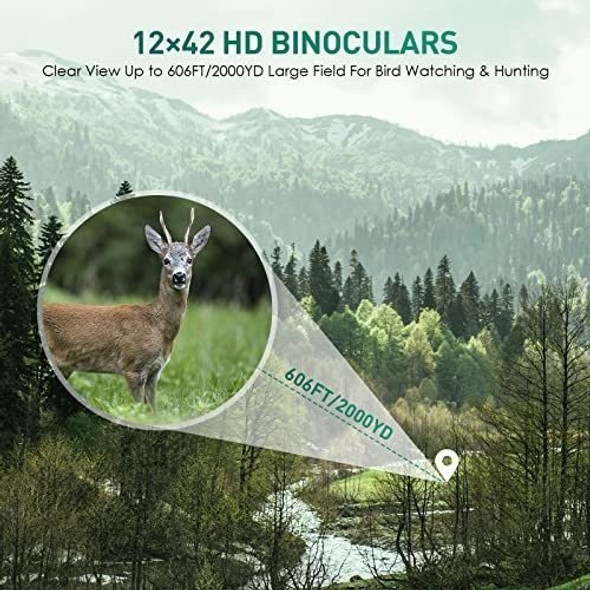 Binoculares Antiniebla E Impermeables Ipx7 Para Adultos 12x 1