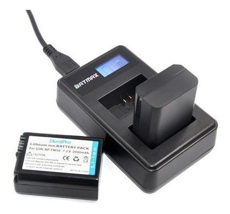 Cargador Dual Lcd P/ Np-fw50 P/ Sony A6100 A6300 A7 A7ii 1