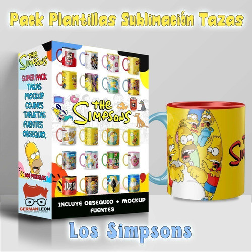 250 Plantillas Tazas Diseños Los Simpsons Sublimación  X1 0