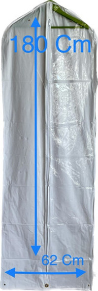Funda Larga P/vestidos En Pvc Blanco + 1/2frente Cristal X12 1