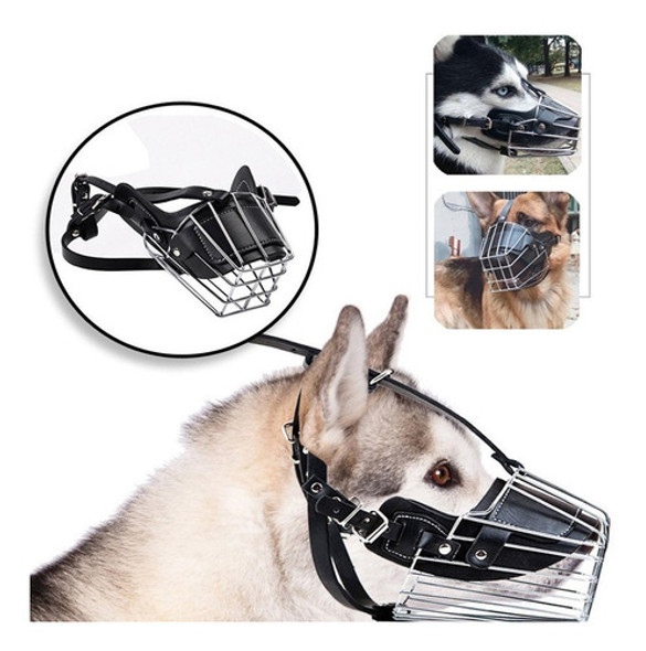 Bozal Metálico Canasta Reforzado Para Perro Grande Xxl 0