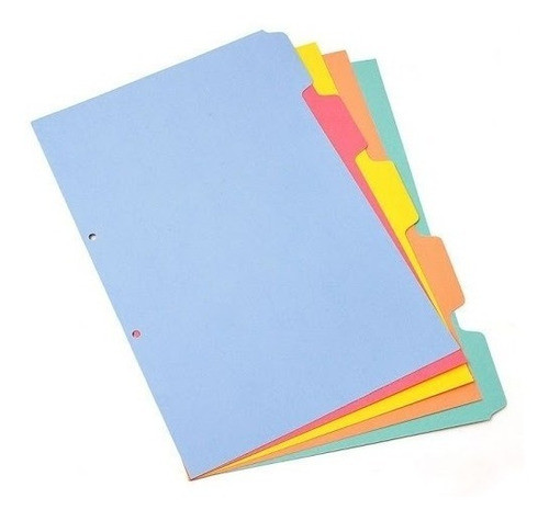 Separadores Oficio Cartulina 5 Posiciones Pack X10 0