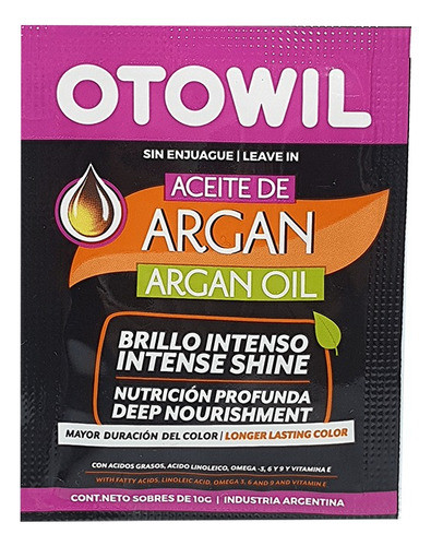 Aceite De Argan Humectante - Sobre Otowil 24 Unidades X10grs 1