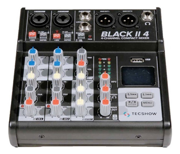 Consola Mixer Tecshow Black Ii 4 Usb Bluetooh Efectos 0 Consola Mixer Tecshow Black Ii 4 Usb Bluetooh Efectos 0