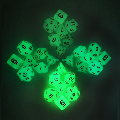 Set 7 Dados Rol - Light Blue Azul Fluorescente Muy Lejano 1