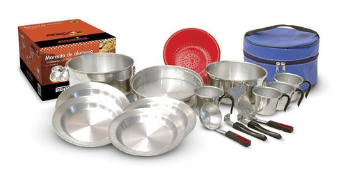 Marmita Familiar 4 Personas Aluminio 17 Pz Con Bolso Broksol 1