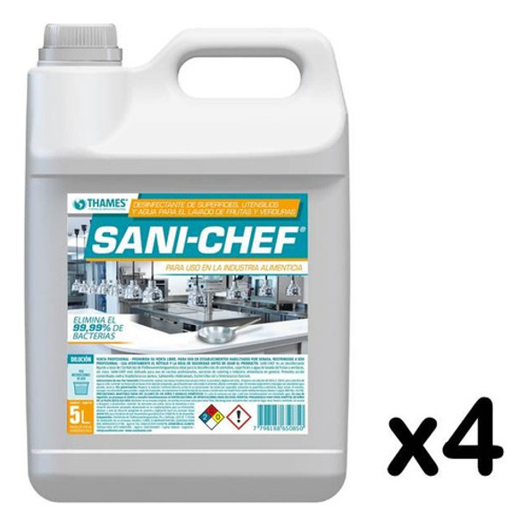Desinfectante Sanichef Superficies Frutas/verd 5lt. X4 1