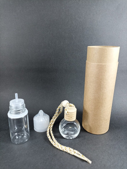 Perfumador De Auto + Repuesto 30ml + Estuche En Tubo Kraft 0