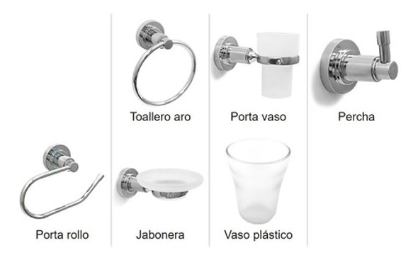 Kit De Accesorios Para Baño Chiara 6 Piezas Delta Cromo 1