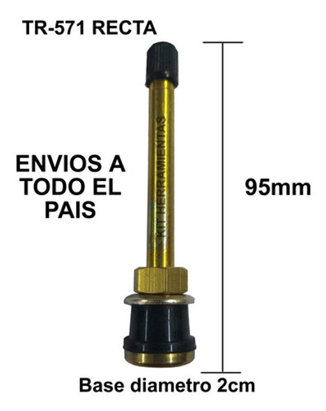 Valvula Camion Sin Camara Tr571 Recta Corta X 4 Unidades 1