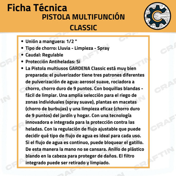 Pistola Multifución Classic Gardena 1831320 1