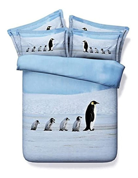 Newrara Penguin Bedding Happy Dancing Polar Penguins 3d Prin 0