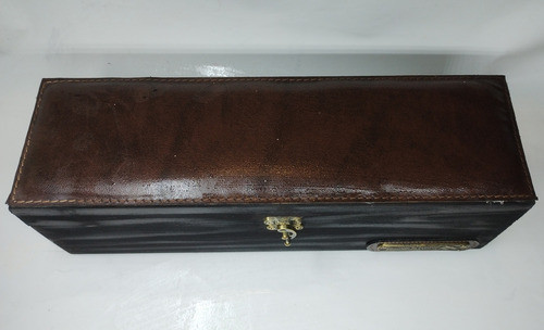 Estuche Caja Cofre Madera Oscura Vino Porta Accesorios Vacío 0
