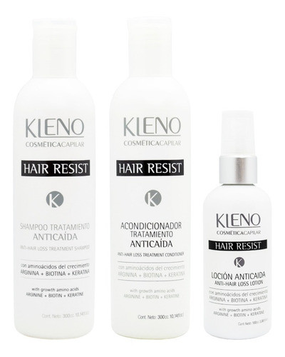 Kleno Hair Resist Shampoo Acondicionador Loción Anticaída 6c 0
