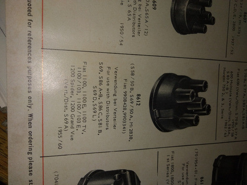 Tapa Distribuidor Fiat 1100 - 1400    1953-60 1