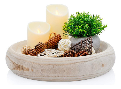 Cuenco Decorativo De Madera Hombemo, Tazón De Masa De Madera 0