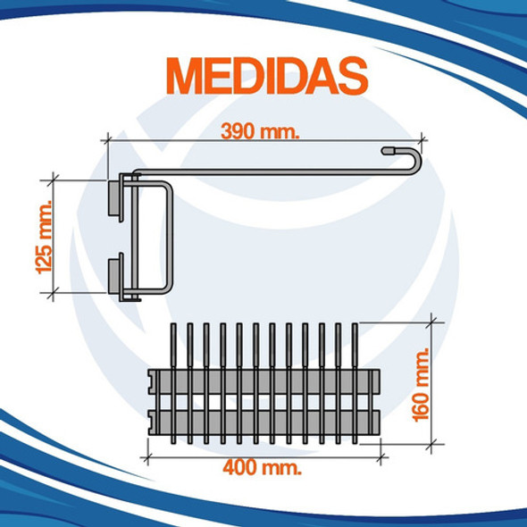 Pantalonero Lateral Extraible De 10 Perchas Cromado Mueble * 1