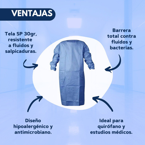 Camisolín Descartable Con Puño Elastico 30 Grs X 10 Unidades 1