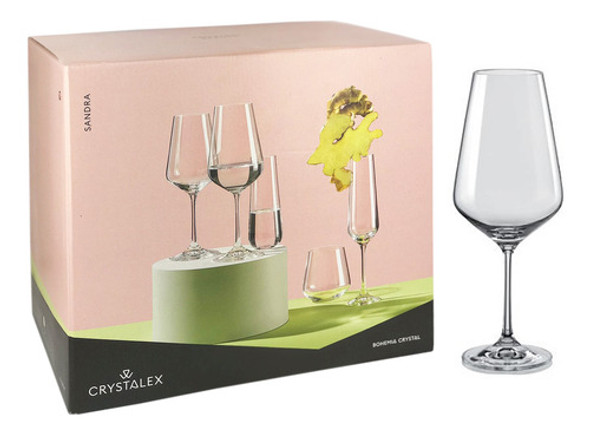 6 Copas De 550 Ml De Bohemia Crystal- Linea Sandra 1