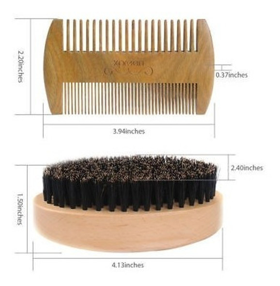Xpreen Barba De Jabalí Cepillo Y Peine Set, Kit De Peine De 1