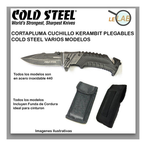Cortaplumas Cuchillo Kerambit Táctico Acero Cold Steel Lelab 1