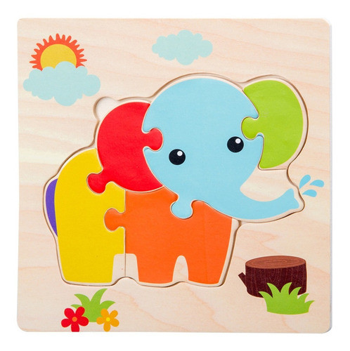 Puzzle Infantil En Madera Piezas Grandes - Elefante 0