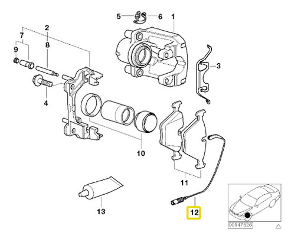 Sensor De Freno Delantero Para Bmw Serie 5 E60 530xd M57n2 1