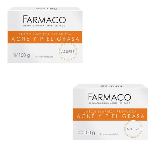 Kit X 2 Farmaco Jabon Limpieza Profunda Acne Y Piel Grasa 0