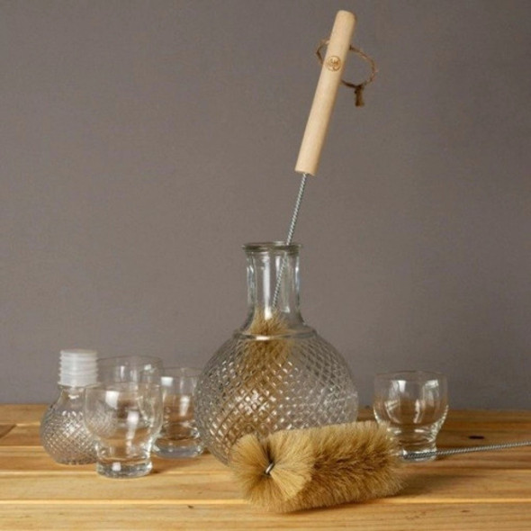 Cepillo Lava Botella Grande Con Mango De Madera Ecologico 1