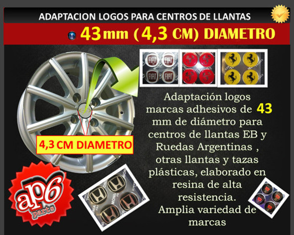 Juego Logos Llantas 43 Mm Diámetro X 4 Fiat Iava Negro 1 Juego Logos Llantas 43 Mm Diámetro X 4 Fiat Iava Negro 1