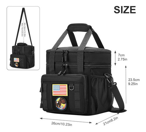 Lonchera Táctica Grande Expandible Gafetrey Para Adultos, Bo 1