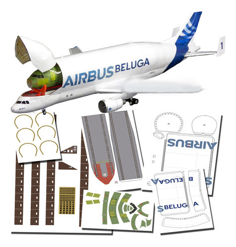 Airbus Beluga  A300-600st Interior De Carga Papercraft 0