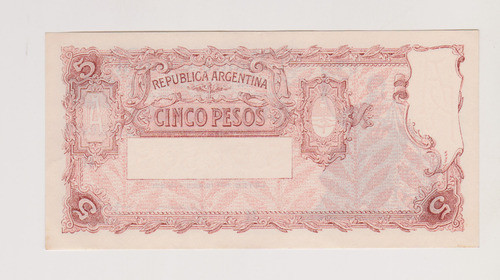 Billete Argentina 5 $ Bottero 1875 Año 1958 Ecxelente ++ 1