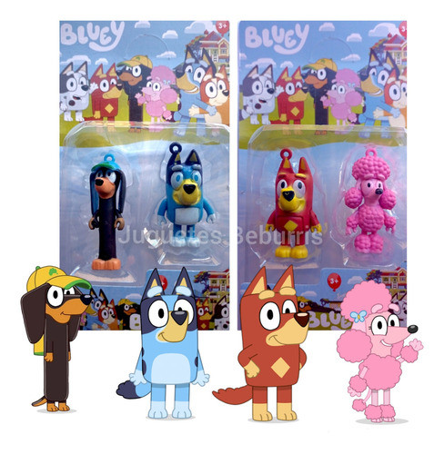 Excelente Set De 4 Muñecos Bluey 0