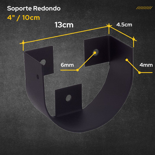 Soporte Palo Tirante Redondo Rolizo 10cm Madera 4 Techo X10u 1