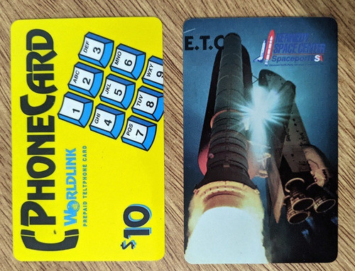 Lote 2 Tarjetas Telefonica Estados Unidos Kennedy Space 1996 0