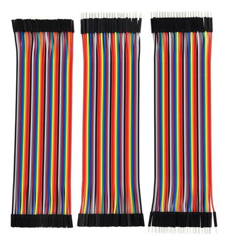Kit 120 Cables Dupont 20cm Protoboard Mm + Mh + Hh Arduino 0