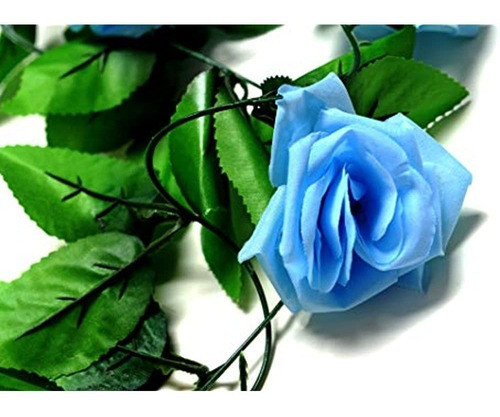 Paquete De 2 18 Flores Rosas 31.5ft Artificial Rose Vine Sil 1