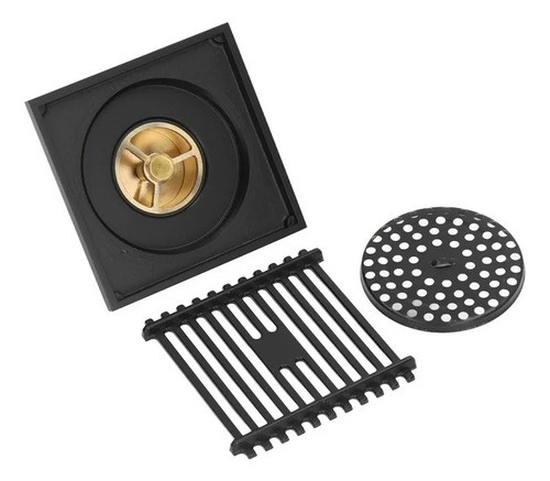 Rejilla Piso Sifonada 10x10 Metal Gris Oscuro Desagüe 0