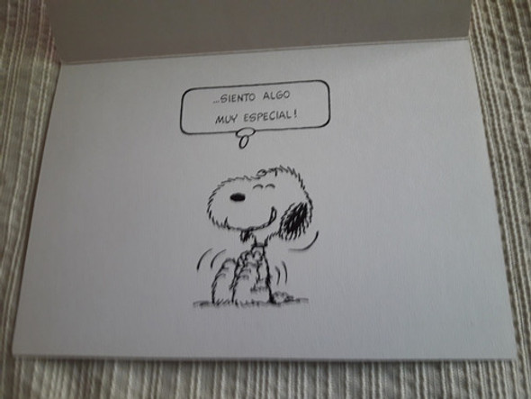 Antigua Tarjeta Snoopy Coleccionable Saludos 14 De Febrero 1