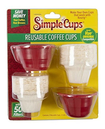 Vasos De Cafe Vue Reutilizables Juego De 2 Filtros Con 50 C 1