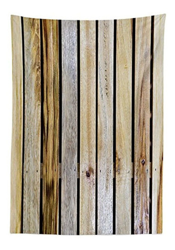 Mantel Rustico Ambesonne, Valla De Madera Vintage De Campo, 1